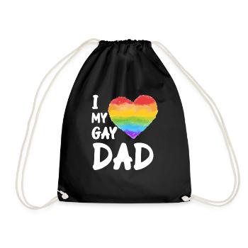 Ich liebe meinen schwulen Vater LGBT - Turnbeutel - Schwarz - Vorne