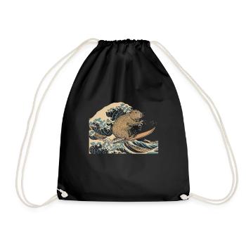 Capybara Funny Gift - Drawstring Bag - black - Front