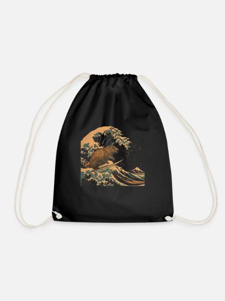 Capybara Lustiges Geschenk - Turnbeutel - Schwarz