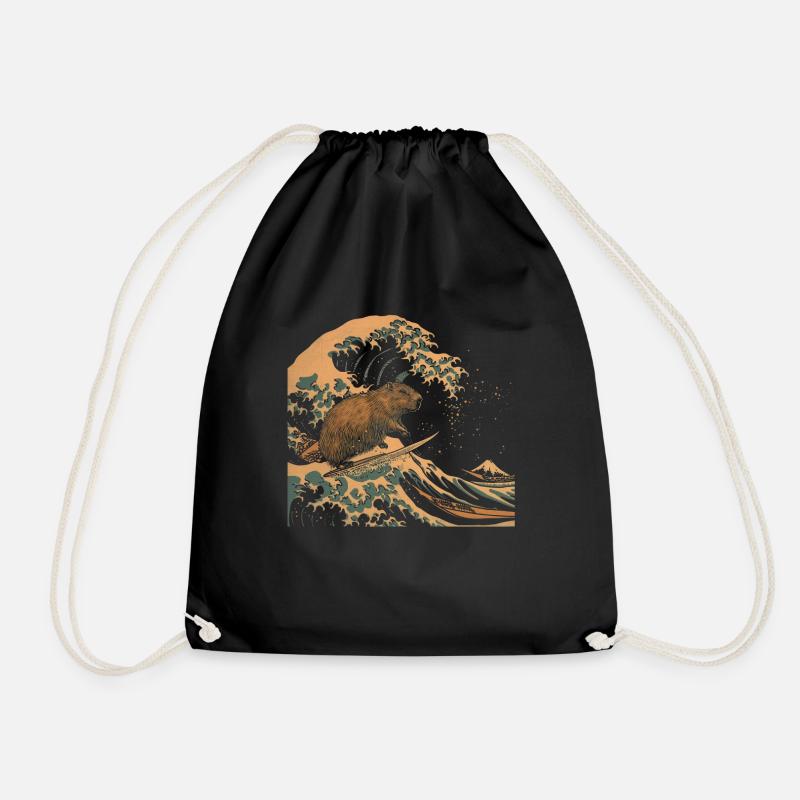 Capybara Lustiges Geschenk - Turnbeutel - Schwarz