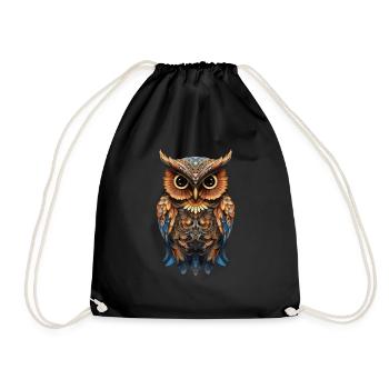 Hibou Trippy Vintage cadeau - Sac de sport léger - noir - Devant
