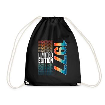 Limited Edition Since 1977 Birthday Vintage 1977 - Drawstring Bag - black - Front