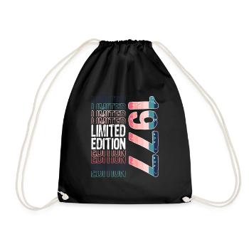 Limited Edition Since 1977 Birthday Vintage 1977 - Drawstring Bag - black - Front
