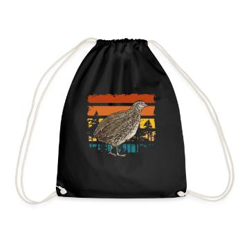 Wachtel Vogel - Turnbeutel - Schwarz - Vorne