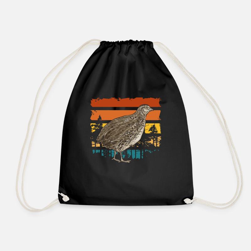 Wachtel Vogel - Turnbeutel - Schwarz