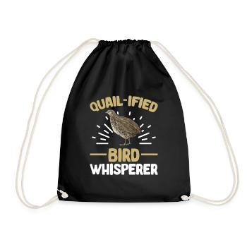 Wachtel Vogel - Turnbeutel - Schwarz - Vorne