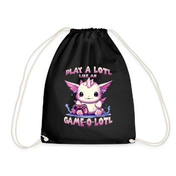Axolotl T mignon pour les joueurs | Kawaii Stuff - Sac de sport léger - noir - Devant