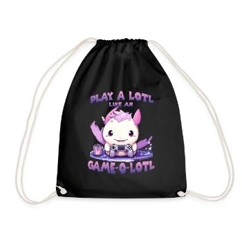 Axolotl T mignon pour les joueurs | Kawaii Stuff - Sac de sport léger - noir - Devant