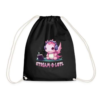 Kawaii Axolotl Anime T pour les joueurs et les - Sac de sport léger - noir - Devant