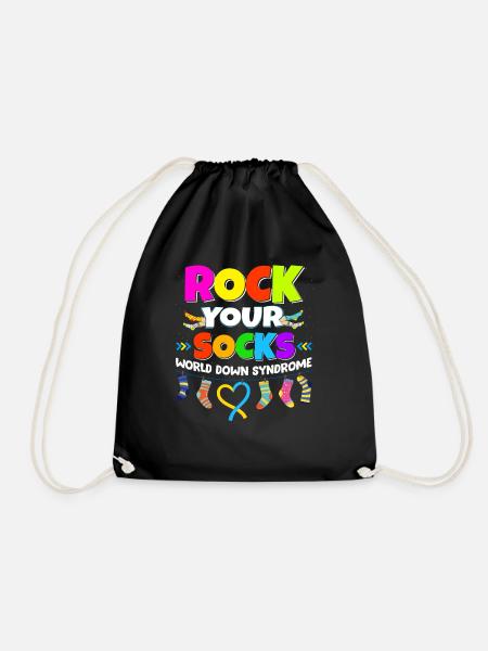 Down-Syndrom-Tag WDSD - Rock Your Socks - Turnbeutel - Schwarz
