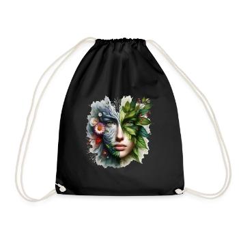 Surreal Portrait: Man and Nature - Drawstring Bag - black - Front