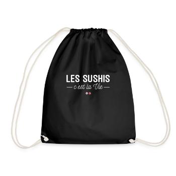 Sushi ist Leben! Für Sushi-Fans - Turnbeutel - Schwarz - Vorne
