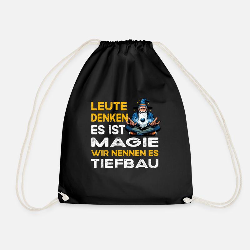 Leute denken Magie Tiefbau Baggerfahrer - Turnbeutel - Schwarz