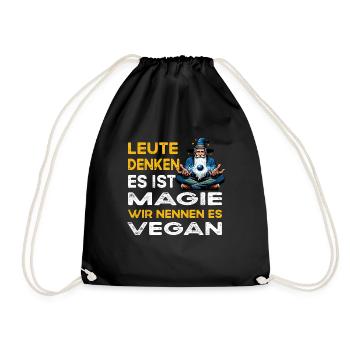 People Thinking Magic Vegan Animals Animal Love - Drawstring Bag - black - Front