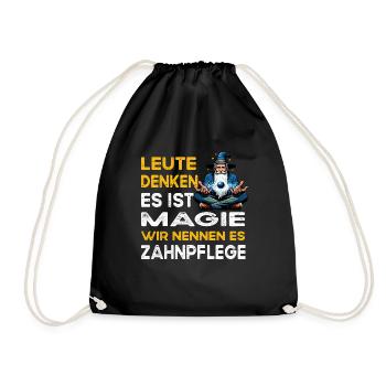 Leute denken Magie Zahnpflege Zahnarzt - Turnbeutel - Schwarz - Vorne