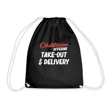 Obstetrician offers gynecologist takeaway - Drawstring Bag - black - Front