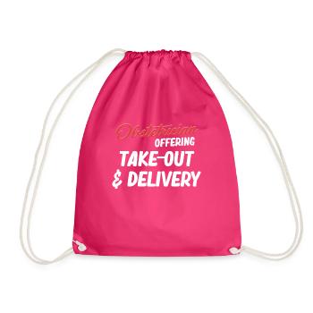 Obstetrician offers gynecologist takeaway - Drawstring Bag - fuchsia - Front