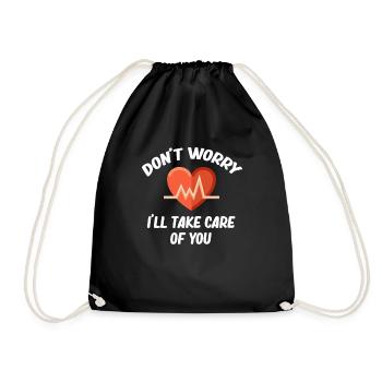 Don't worry, I'll take care of you - Drawstring Bag - black - Front