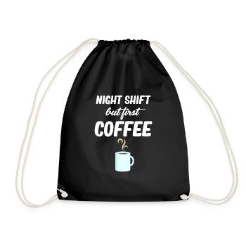 Quart de nuit, mais premier café plus drôle - Sac de sport léger - noir - Devant