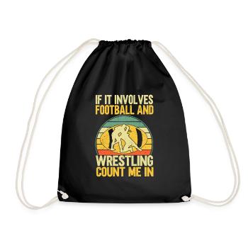 Drôle De Football Et De Lutte Lutteur - Sac de sport léger - noir - Devant