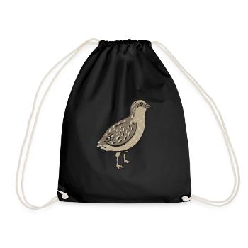 Wachtel Vogel - Turnbeutel - Schwarz - Vorne