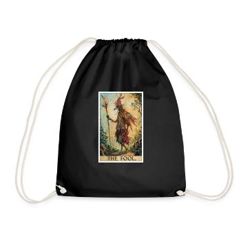 Tarot Cards Tarot Card The Fool The Fool - Drawstring Bag - black - Front
