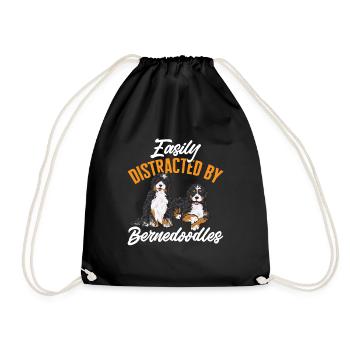 Bernedoodle Dog - Drawstring Bag - black - Front