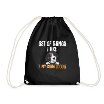 Bernedoodle Dog - Drawstring Bag - black - Front