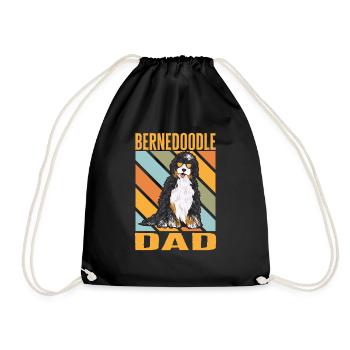 Bernedoodle Dog - Drawstring Bag - black - Front