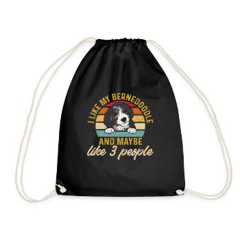 Bernedoodle Dog - Drawstring Bag - black - Front