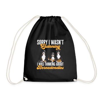 Bernedoodle Dog - Drawstring Bag - black - Front
