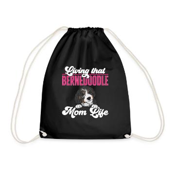 Bernedoodle Hund - Turnbeutel - Schwarz - Vorne