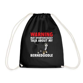 Bernedoodle Hund - Turnbeutel - Schwarz - Vorne