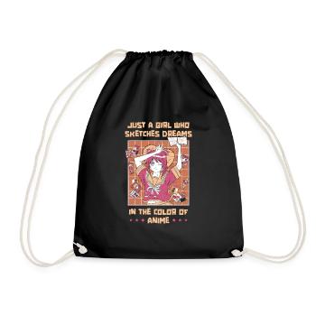 Anime Manga Anime Fille - Sac de sport léger - noir - Devant