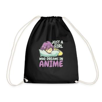 Anime Manga Anime Fille - Sac de sport léger - noir - Devant