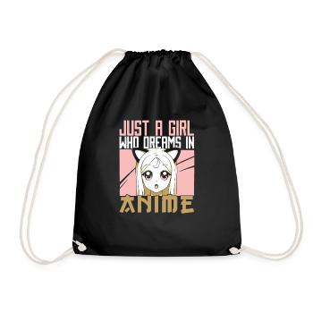 Anime Manga Anime Fille - Sac de sport léger - noir - Devant