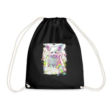 Niedliches Polarfuchs-Geschenk - Turnbeutel - Schwarz - Vorne