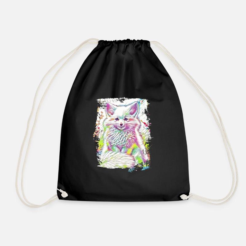 Niedliches Polarfuchs-Geschenk - Turnbeutel - Schwarz