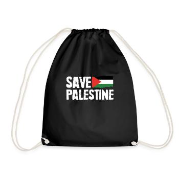 Free Palestine Gaza Fahne Arabic Freedom - Turnbeutel - Schwarz - Vorne