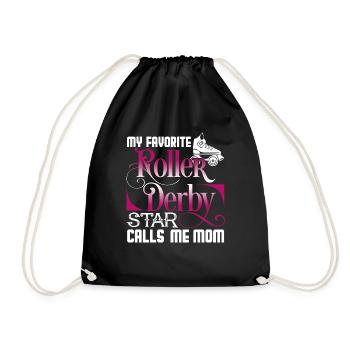 Roller Derby My Roller Derby Star Calls Me Mom - Drawstring Bag - black - Front