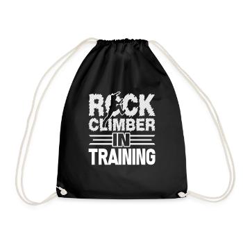 Rock Climbing Rock Climber In Training - Drawstring Bag - black - Front