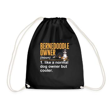 Bernedoodle Dog - Drawstring Bag - black - Front