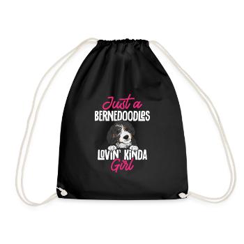 Bernedoodle Dog - Drawstring Bag - black - Front