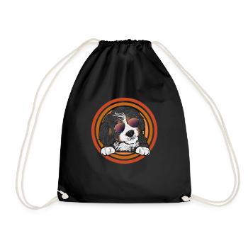 Bernedoodle Dog - Drawstring Bag - black - Front