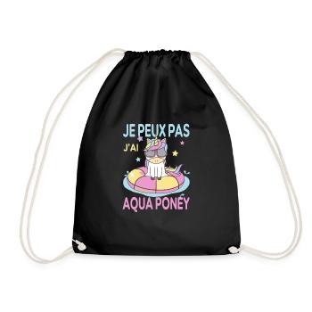 Je peux pas j'ai Aqua Poney Fans de Licornes - Sac de sport léger - noir - Devant