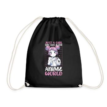 Anime Manga Anime Fille - Sac de sport léger - noir - Devant