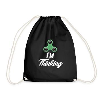 I think funny adhd hyperfocus neurological - Drawstring Bag - black - Front