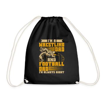 J’ai deux titres : Wrestling Dad et Football Dad - Sac de sport léger - noir - Devant