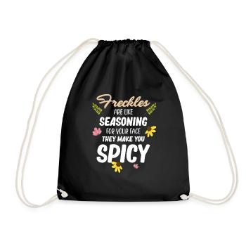 Freckles are like spices for your face - Drawstring Bag - black - Front