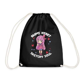 Anime Manga Anime Fille - Sac de sport léger - noir - Devant